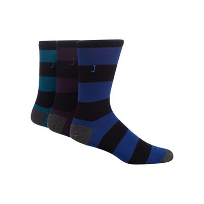 Pack of three multicoloured striped socks